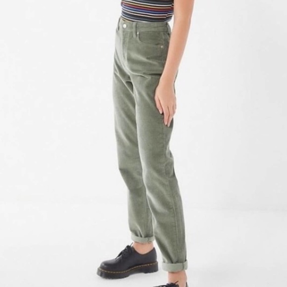 BDG Pants - BDG Urban Outfitters Green Corduroy Mom High Rise Pants 27